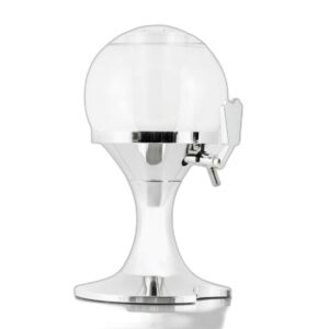 innovagoods ball dispensador refrigerante para bebidas capacidad 3.5l compartimento para hielo facil limpieza deposito transparente libre de bpa 24x42cm color cromado