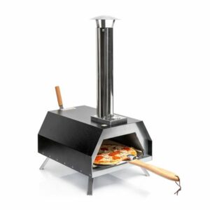 innovagoods pizzahven horno para pizza con dispensador de pellets control de temperatura incluye accesorios facil transporte 42x81x80cm color negro y acero