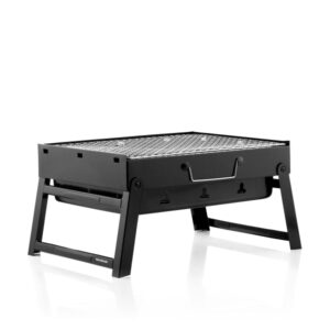 innovagoods bearbq barbacoa portatil de sobremesa hierro plegable capacidad hasta 1.5kg de carbon parrilla extraible de 35x27cm facil limpieza compacta ligera 41x28x20cm color negro