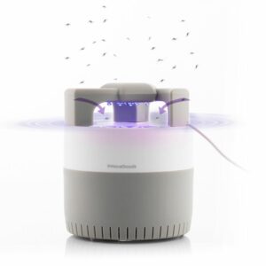 innovagoods kl silen lampara usb antimosquitos por succion luz led uv silenciosa alcance hasta 50m2 facil limpieza 12x14cm color blanco y gris