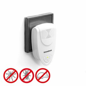 innovagoods kl duo pack de 2 repelentes ultrasonicos de plagas silencioso y ecologico alcance hasta 80m2 bajo consumo energetico 6.1x9.7x6cm color blanco