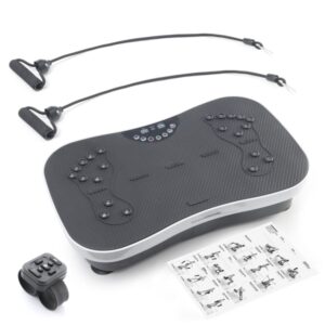 innovagoods vybeform plataforma vibratoria de entrenamiento potencia 200w incluye accesorios ergonomico hasta 120kg mando a distancia guia de ejercicios color negro y blanco