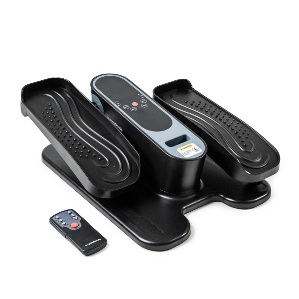 innovagoods velora 4000 mini eliptica electrica mando a distancia 5 velocidades 3 programas automaticos pedaleo bidireccional pantalla lcd color gris y negro