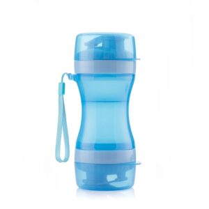 innovagoods pettap botella 2 en 1 para mascotas libre de bpa capacidad 500ml facil limpieza incluye tapas cordon de transporte 8.5x20.8x8.5cm color azul