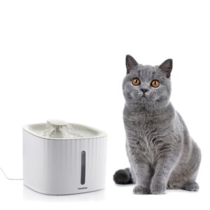 innovagoods drinkatt fuente usb para mascotas capacidad 3l silenciosa filtros reutilizables 3 modos de flujo indicador nivel facil limpieza 19x15x19cm color blanco y gris