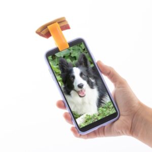 innovagoods pefie clip de selfies para mascotas silicona flexible firme sujecion ligero y compacto facil de limpiar 1.9x5x1.8cm color naranja