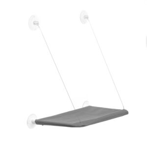 innovagoods catlax hamaca colgante para gatos tela transpirable firme sujecion multiposicion facil instalacion ligero y portatil soporta hasta 30kg 56x38x2.5cm color gris