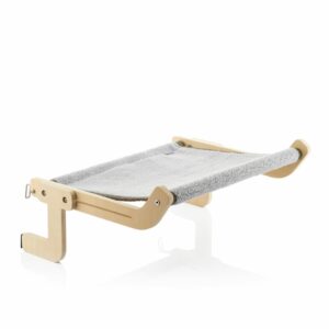 innovagoods hamacat hamaca colgante para gatos facil instalacion tela transpirable apto para lavadora multiposicion soporta hasta 20kg 45.5x21x37.5cm color gris y beige