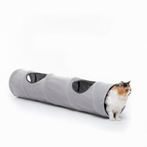 innovagoods funnyl tunel portatil para mascotas plegable resistente al agua multifuncional 25x114cm color gris