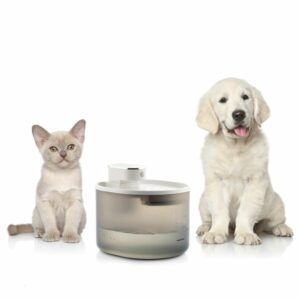 innovagoods refopet fuente para mascotas con sensor de movimiento capacidad 3l silenciosa recargable con usb c incluye filtros facil limpieza 20.7x17.5x17.7cm color blanco y gris