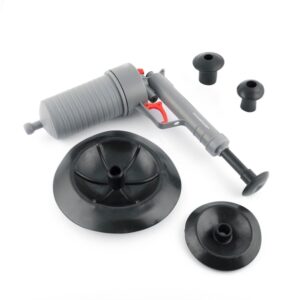 innovagoods klingun pistola desatascadora universal de aire comprimido incluye 4 adaptadores material resistente uso ecologico facil de usar ligero y manejable color gris