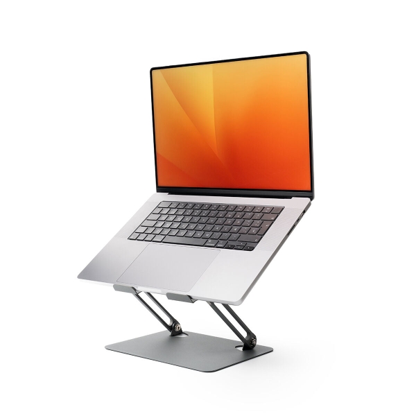 innovagoods lastan soporte para portatil hasta 18" regulable en altura angulo ajustable antideslizante ligero plegable 26.5x22x4.5cm color gris
