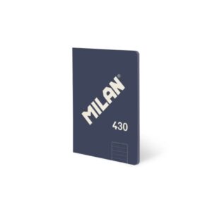 milan 430 libreta encolada formato a5 pautado 1 linea 7mm 48 hojas de 95 gr/m2 microperforado tapa blanda color azul