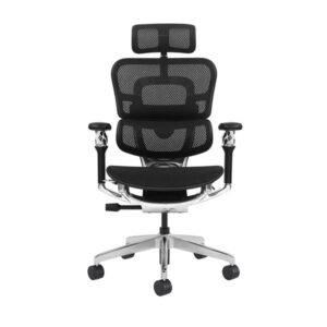 cromad aeris supreme silla de oficina piston de gas de grado 4 soporte lumbar dividido con ajuste de tension reposacabezas ajustable respaldo de malla 4d reposabrazos 8d de aluminio con ajuste total