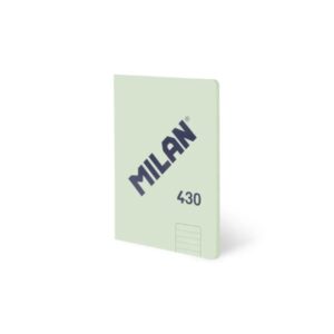 milan 430 libreta encolada formato a5 pautado 1 linea 7mm 48 hojas de 95 gr/m2 microperforado tapa blanda color verde