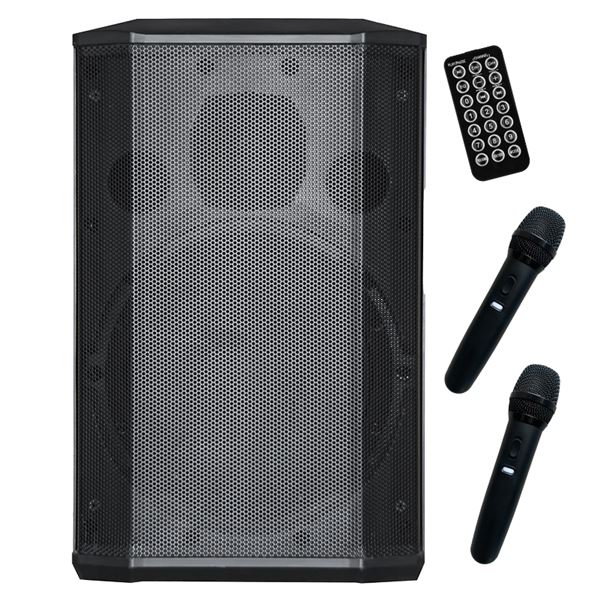 coolsound pro 600 altavoz autoamplificado bluetooth 500w 8" 100w rms con bateria true wireless usb, sd 2 microfonos serie pro autonomia hasta 4.5h mando a distancia