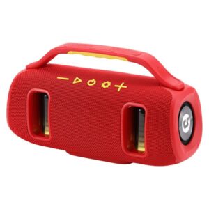 coolsound bravebox altavoz bluetooth true wireless 15w autonomia hasta 3h usb, microsd y aux manos libres con microfono integrado iluminacion rgb color rojo