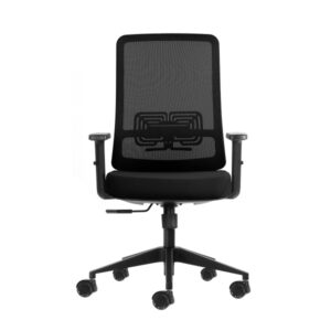 oqonos cherg 017 silla de oficina ergonomica con tejido impermeable, mecanismo autobalanceado, soporte lumbar ajustable, reposabrazos ajustables en altura y ruedas de silicona negro