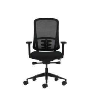 oqonos cherg 021 silla de oficina ergonomica con mecanismo autobalanceado, reposabrazos 4d, asiento deslizable y ruedas de silicona negro