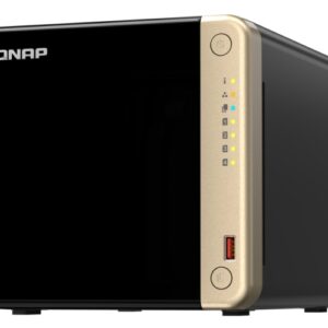 qnap ts 464 8g nas torre procesador intel celeron n5095 memoria 8gb 4 bahias 2.5", 3.5", m.2 usb, hdmi, ventilador 120mm