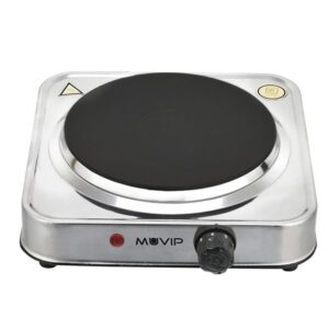 muvip mv0644 cocina electrica de 1 placa 1500w acero inoxidable 5 niveles de potencia termostato con sistema de seguridad