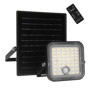 elbat eb0573 foco led solar 10w 1500lm cct 3000k/6000k luz calida y fria sensor de movimiento