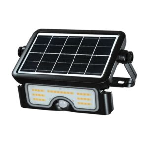 elbat eb0574 foco led solar 7w 900lm cct 3000k/4000k/6000k luz calida, blanca y fria sensor de movimiento
