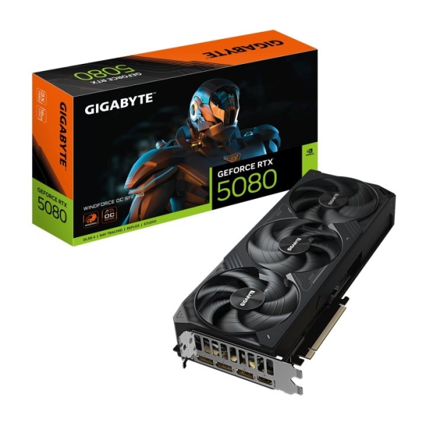 gigabyte geforce rtx 5080 tarjeta grafica windforce oc sff 16gb gddr7 3x dp, hdmi