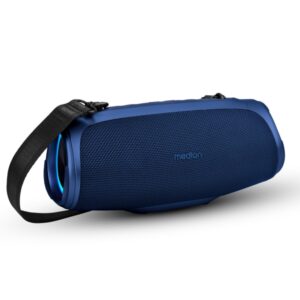 medion life p61746 m altavoz 30w bluetooth 5.3 modo broadcast resistente al agua hasta 42 horas de autonomia iluminacion rgb color azul