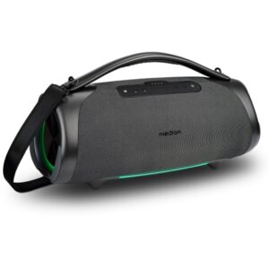 medion life p61768 xl altavoz 50w + 50w rms bluetooth 5.3 modo broadcast resistente al agua hasta 30 horas de autonomia iluminacion rgb color antracita