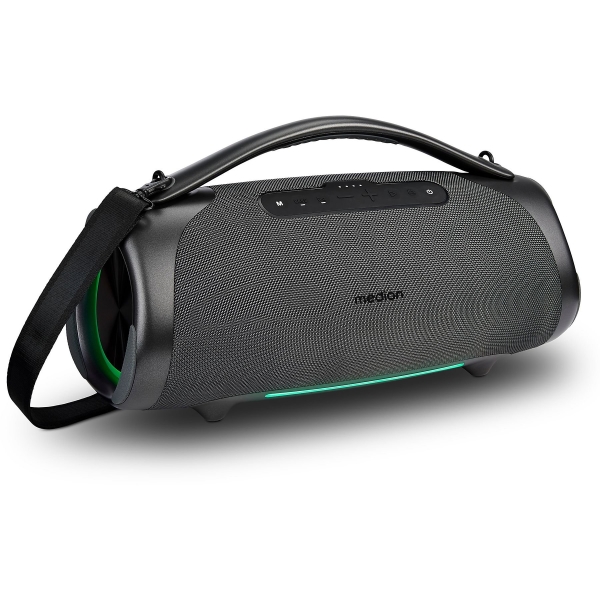 medion life p61768 xl altavoz 50w + 50w rms bluetooth 5.3 modo broadcast resistente al agua hasta 30 horas de autonomia iluminacion rgb color antracita