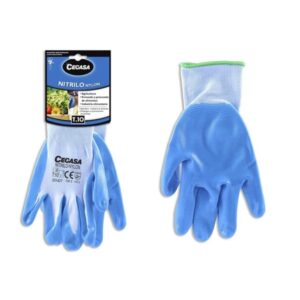 cegasa guantes de trabajo talla 10 fabricados en nylon con recubimiento de nitrilo en palma y dedos color azul