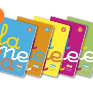 lamela pack de 5 libretas grapadas con 50 hojas de 90g/m2 con margen formato a4 pauta cuadrovia de 5mm cubierta de polipropileno fluorescente papel offset blanco extra colores surtidos
