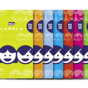 lamela pack de 10 cuadernos de espiral con 40 hojas de 70g/m2 con margen formato cuarto pauta cuadrovia de 5mm cubierta de cartoncillo plastificado papel offset blanco extra colores surtidos