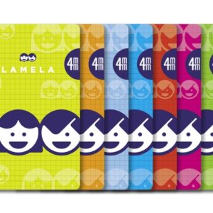 lamela pack de 10 cuadernos de espiral con 80 hojas de 70g/m2 con margen formato folio pauta cuadrovia de 4mm cubierta de cartoncillo plastificado papel offset blanco extra colores surtidos
