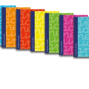 lamela pack de 6 cuadernos de espiral con 80 hojas de 90g/m2 con margen formato folio pauta cuadrovia de 5mm cubierta extra dura papel offset blanco extra colores surtidos