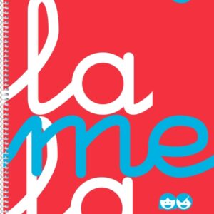 lamela cuaderno espiral con 80 hojas de 90g/m2 con margen formato folio pauta cuadrovia de 4mm cubierta de polipropileno papel offset blanco extra color rojo fluorescente
