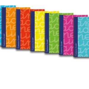 lamela pack de 6 cuadernos de espiral con 80 hojas de 90g/m2 con margen formato folio pauta cuadrovia de 4mm cubierta extra dura papel offset blanco extra colores surtidos
