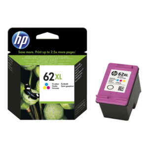 hp 62xl color cartucho de tinta original c2p07ae