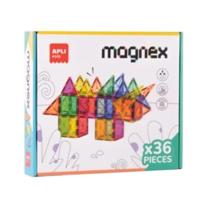 apli magnex juego de construccion magnetico 36 piezas geometricas recomendado para niños a partir de 3 años
