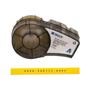 brady m21 187 c 342 yl cinta de etiquetas original termocontractiles permasleeve texto negro sobre fondo amarillo ancho 8,51mm x 2,1m
