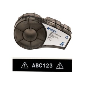 brady m21 750 595 bk cinta de etiquetas original vinilo texto blanco sobre fondo negro ancho 19,1mm x 6,40m