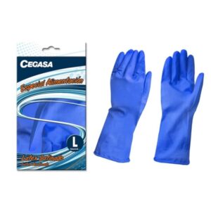 cegasa guantes de latex talla l 8 8 1/2 aptos para manipulacion de alimentos color azul