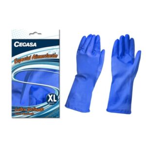 cegasa guantes de latex talla xl 9 9 1/2 aptos para manipulacion de alimentos color azul