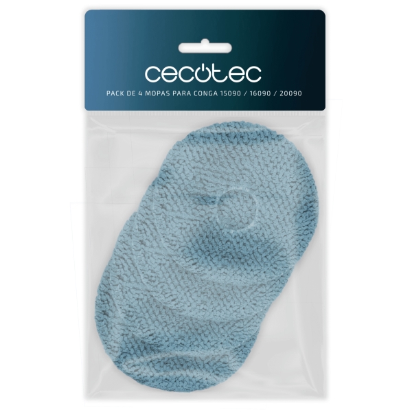 cecotec pack de 4 mopas para conga 15090 / 16090 / 20090 color azul