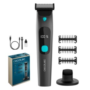 cecotec precisioncare oneshave screen afeitadora recortadora multifuncional autonomia hasta 1.5h ipx7 incluye peines guia cuchillas de acero inoxidable color gris oscuro