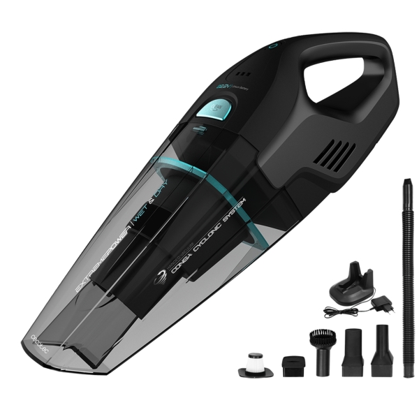 cecotec conga immortal extremesuction aspiradora de mano autonomia hasta 25min capacidad 500ml deposito de 500ml incluye accesorios ergonomico color negro y azul