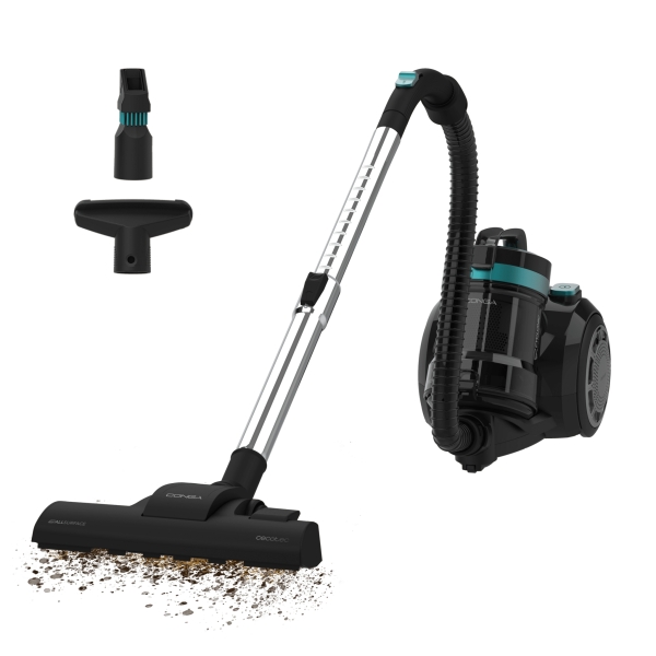 cecotec conga rockstar cyclonic plus aspiradora de trineo sin bolsa 800w succion 16kpa deposito de 2l incluye accesorios ideal para mascotas filtro hepa radio hasta 7m color negro