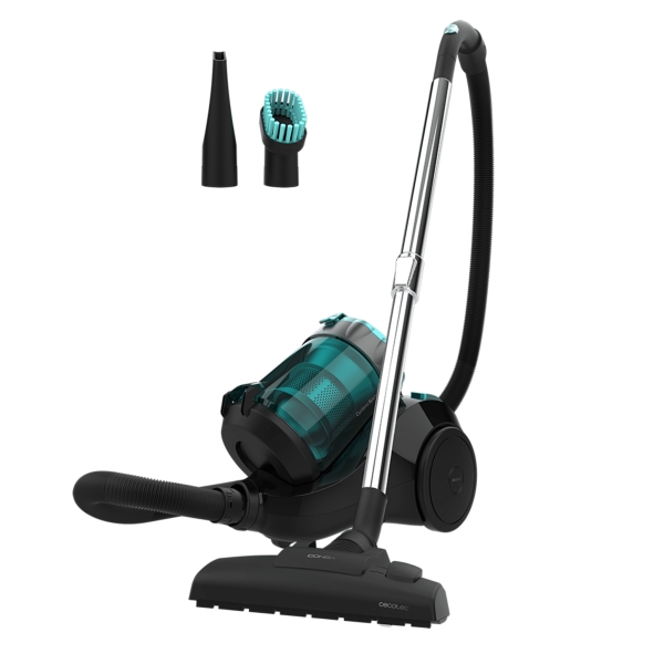 cecotec conga rockstar multicyclonic aspiradora de trineo sin bolsa potencia 800w succion hasta 20kpa deposito de 2.5l incluye accesorios silencioso 79db color negro y azul