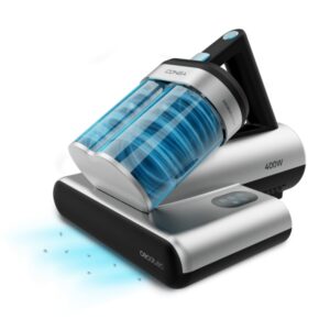 cecotec conga rockstar 4000 mattress aspirador para colchones potencia 400w luz ultravioleta succion hasta 13kpa deposito de 0.5l cepillo motorizado color negro y gris
